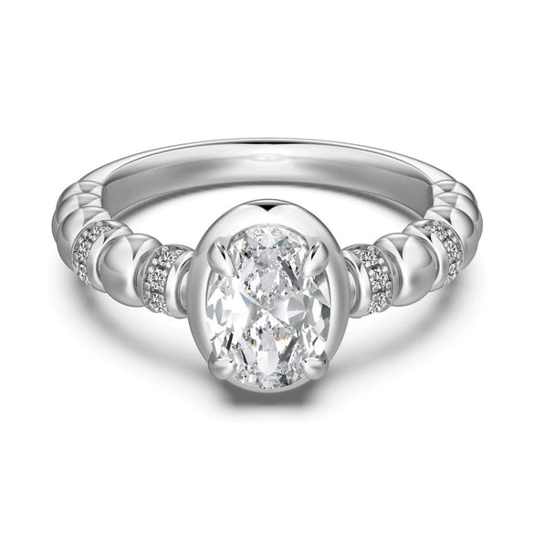 Wholesale Women's Highend Geometric Double Row Diamond S925 Sterling Silver Electroplated Ring