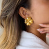 Wholesale Women's Highend Geometric Fourleaf Clover Stainless Steel Electroplated Earrings