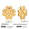 Wholesale Women's Highend Geometric Fourleaf Clover Stainless Steel Electroplated Earrings