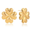 Wholesale Women's Highend Geometric Fourleaf Clover Stainless Steel Electroplated Earrings