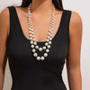 Wholesale Women's Highend Geometric Imitation Pearl Multilayer Stacked Necklace With Electroplating