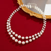 Wholesale Women's Highend Geometric Imitation Pearl Multilayer Stacked Necklace With Electroplating