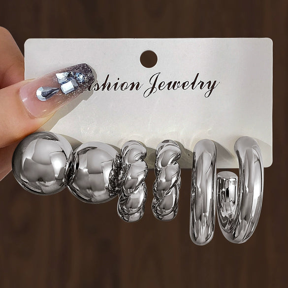 Wholesale Women's Highend Geometric Plastic Resin Electroplated Earrings