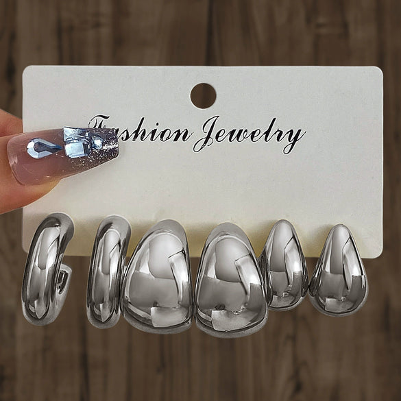 Wholesale Women's Highend Geometric Plastic Resin Electroplated Earrings