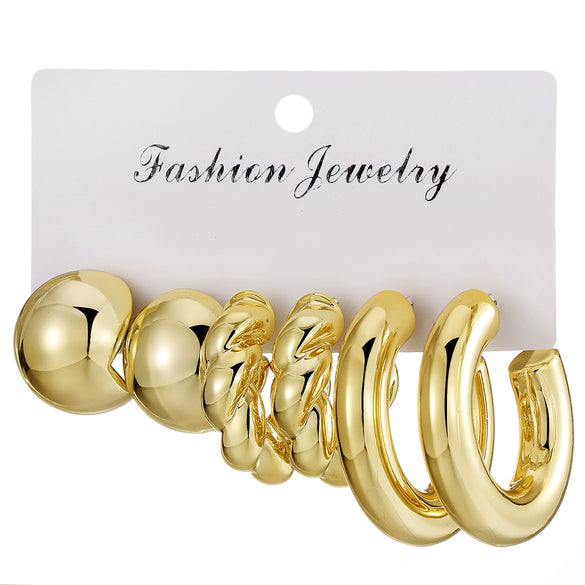 Wholesale Women's Highend Geometric Plastic Resin Electroplated Earrings