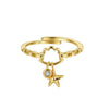 Wholesale Women's Highend Geometric S925 Silver Electroplated Star Pendant Open Ring Fashion Jewelry