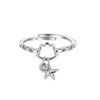 Wholesale Women's Highend Geometric S925 Silver Electroplated Star Pendant Open Ring Fashion Jewelry