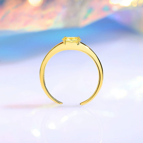 Wholesale Women's Highend Geometric S925 Sterling Silver Ring With Electroplating