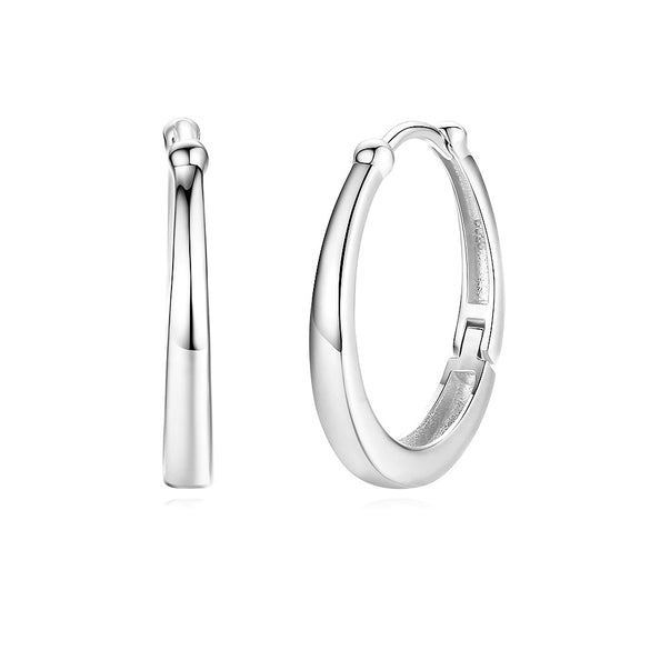 Wholesale Women's Highend Geometric S925 Sterling Silver Ushaped Plain Hoop Earrings With Electroplating