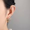 Wholesale Women's Highend Geometric S925 Sterling Silver Ushaped Plain Hoop Earrings With Electroplating