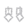 Wholesale Women's Highend Geometric Silver 925 Silver Electroplated Square Zircon Stud Earrings