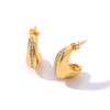 Wholesale Women's Highend Geometric Stainless Steel Earrings With Pvd Furnace Vacuum Real Gold Plating