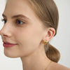Wholesale Women's Highend Geometric Stainless Steel Electroplated Doublelayer Earrings