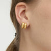 Wholesale Women's Highend Geometric Stainless Steel Electroplated Doublelayer Earrings