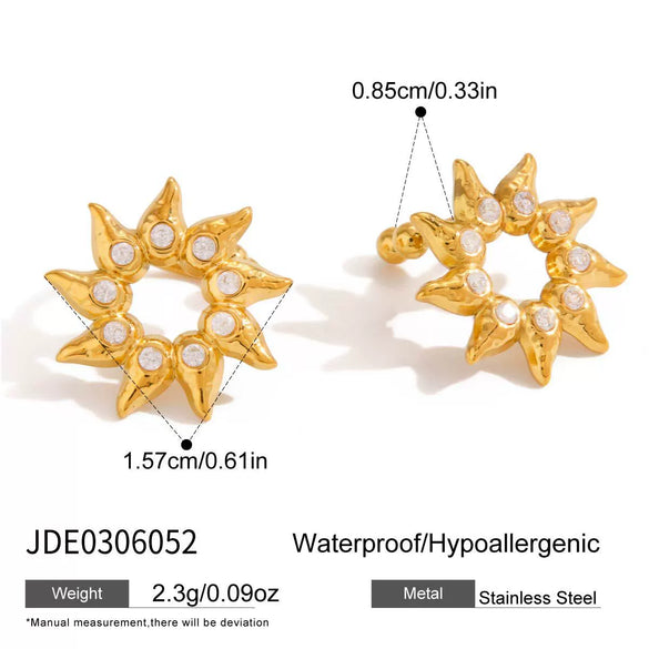 Wholesale Women's Highend Geometric Stainless Steel Electroplated Earrings