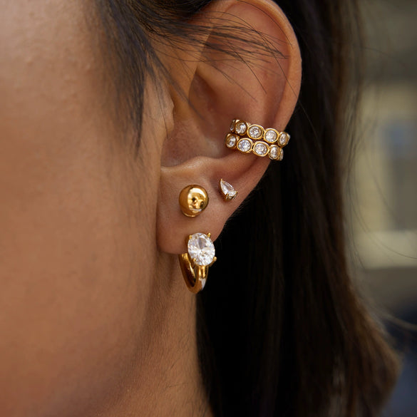 Wholesale Women's Highend Geometric Stainless Steel Electroplated Earrings
