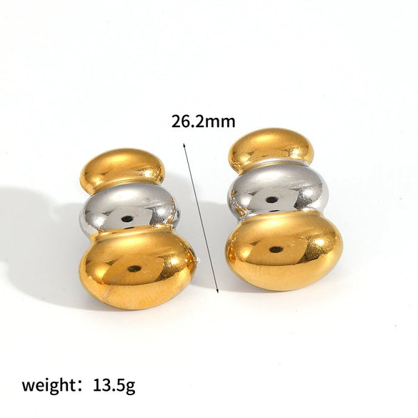 Wholesale Women's Highend Geometric Stainless Steel Electroplated Earrings