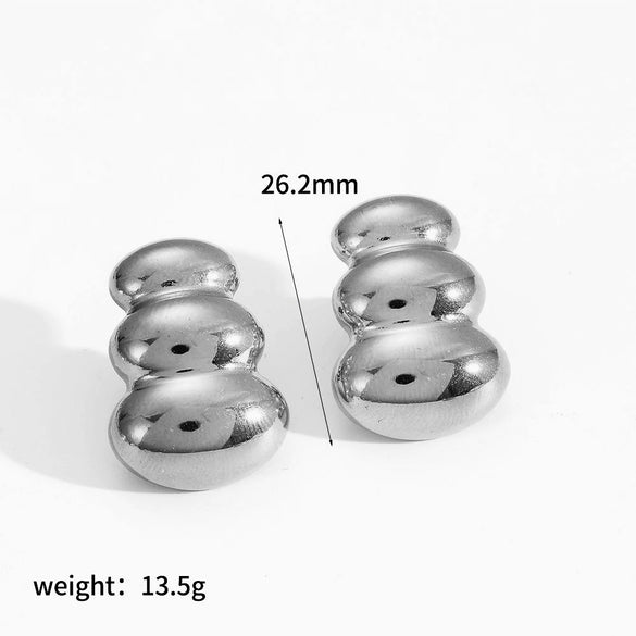 Wholesale Women's Highend Geometric Stainless Steel Electroplated Earrings