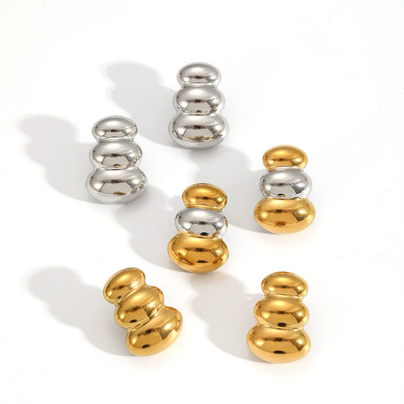 Wholesale Women's Highend Geometric Stainless Steel Electroplated Earrings