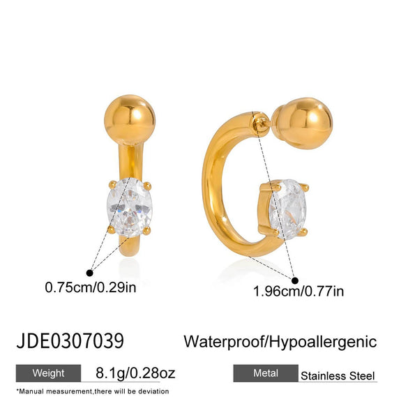 Wholesale Women's Highend Geometric Stainless Steel Electroplated Earrings
