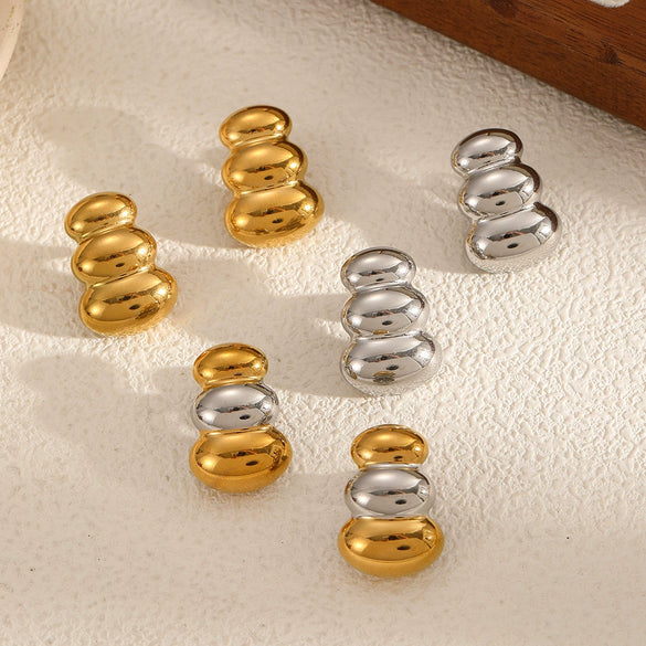 Wholesale Women's Highend Geometric Stainless Steel Electroplated Earrings