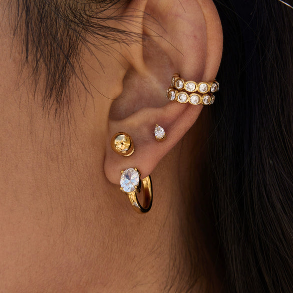 Wholesale Women's Highend Geometric Stainless Steel Electroplated Earrings