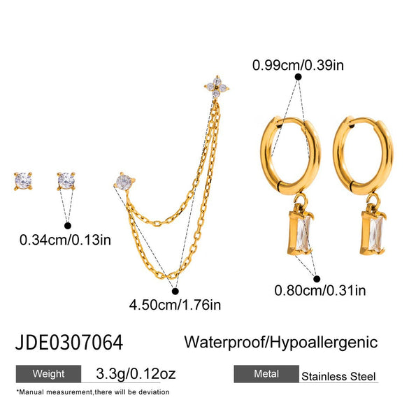 Wholesale Women's Highend Geometric Stainless Steel Electroplated Earrings