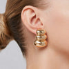 Wholesale Women's Highend Geometric Stainless Steel Electroplated Earrings