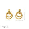 Wholesale Women's Highend Geometric Stainless Steel Electroplated Hollow Circle Earrings
