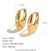 Wholesale Women's Highend Geometric Stainless Steel 18K Gold Plated Marquise Zircon Earrings With Pvd Furnace Vacuum Real Gold Plating