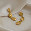 Wholesale Women's Highend Geometric Stainless Steel Oval Tassel Earrings With Vacuum Real Gold Plating