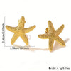 Wholesale Women's Highend Geometric Stamped Stainless Steel Starfish Shell Pearl Jellyfish Earrings