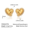 Wholesale Women's Highend Heart Shape Earrings With Pvd Furnace Vacuum Real Gold Plating Stainless Steel Ear Needles