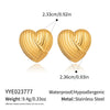 Wholesale Women's Highend Heart Shape Earrings With Pvd Furnace Vacuum Real Gold Plating Stainless Steel Ear Needles