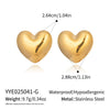 Wholesale Women's Highend Heart Shape Earrings With Pvd Furnace Vacuum Real Gold Plating Stainless Steel Ear Needles