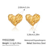Wholesale Women's Highend Heart Shape Earrings With Pvd Furnace Vacuum Real Gold Plating Stainless Steel Ear Needles