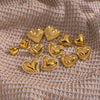 Wholesale Women's Highend Heart Shape Earrings With Pvd Furnace Vacuum Real Gold Plating Stainless Steel Ear Needles