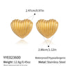 Wholesale Women's Highend Heart Shape Earrings With Pvd Furnace Vacuum Real Gold Plating Stainless Steel Ear Needles
