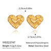Wholesale Women's Highend Heart Shape Earrings With Pvd Furnace Vacuum Real Gold Plating Stainless Steel Ear Needles