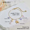Wholesale Women's Highend Jewelry Set Stainless Steel 18K Gold Electroplated Floral Heart Drop Bell Pendant Necklace Bracelet Earrings