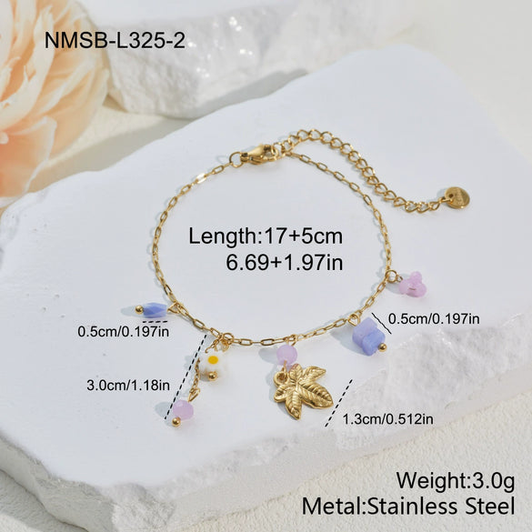 Wholesale Women's Highend Jewelry Set Stainless Steel 18K Gold Electroplated Floral Heart Drop Bell Pendant Necklace Bracelet Earrings