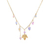 Wholesale Women's Highend Jewelry Set Stainless Steel 18K Gold Electroplated Floral Heart Drop Bell Pendant Necklace Bracelet Earrings