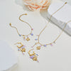 Wholesale Women's Highend Jewelry Set Stainless Steel 18K Gold Electroplated Floral Heart Drop Bell Pendant Necklace Bracelet Earrings