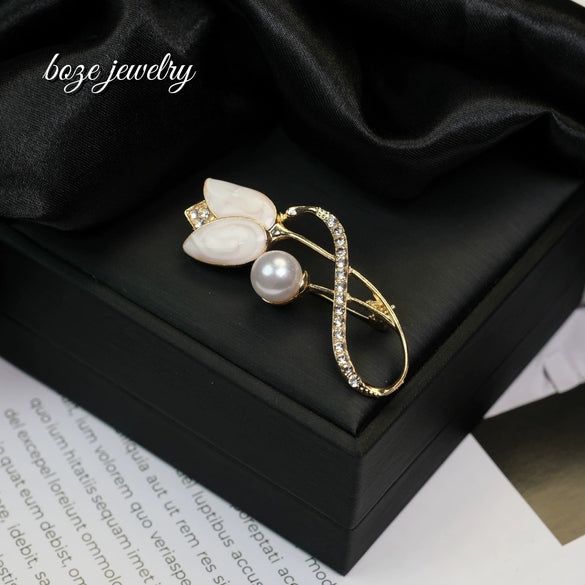 Wholesale Women's Highend Light Luxury Zinc Alloy Flower Brooch With Electroplating Antiexposure For Clothing Accessories