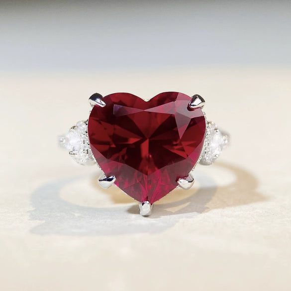 Wholesale Women's Highend Love Ring 925 Sterling Silver Heart Pattern Electroplated Jewelry