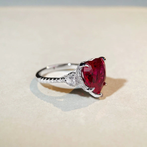 Wholesale Women's Highend Love Ring 925 Sterling Silver Heart Pattern Electroplated Jewelry