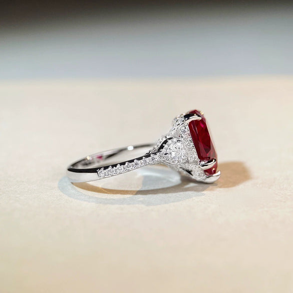 Wholesale Women's Highend Love Ring 925 Sterling Silver Heart Pattern Electroplated Jewelry