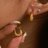 Wholesale Women's Highend Luxury Niche Geometric Copper Alloy Goldplated Earrings