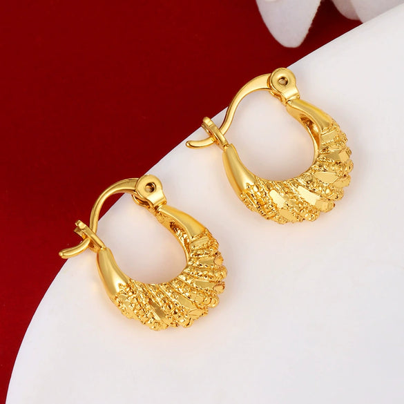 Wholesale Women's Highend Luxury Niche Geometric Copper Alloy Goldplated Earrings