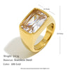 Wholesale Women's Highend Luxury Stainless Steel 18K Goldplated Geometric Teardrop Marquise Ring With Horse Eye Pattern